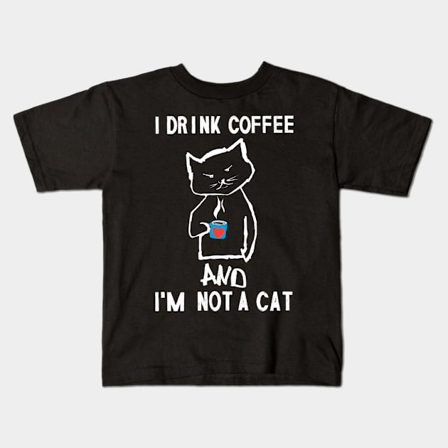 Cats and coffee cat lover coffee lover Kids T-Shirt by Tom´s TeeStore